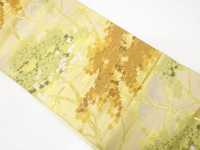 アンティーク　紅葉模様織り出し袋帯（材料）